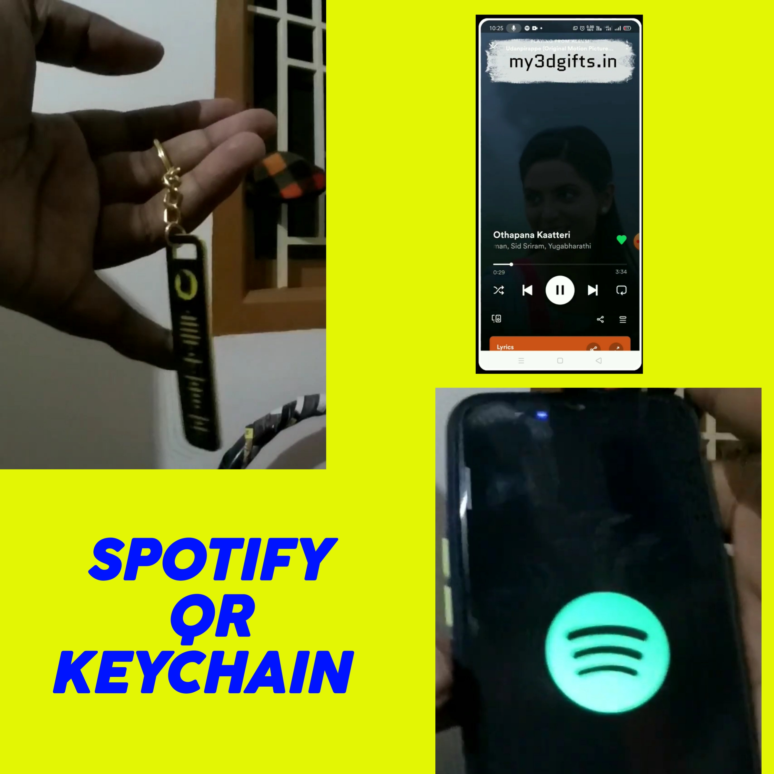 spotify 3d qr code keychain