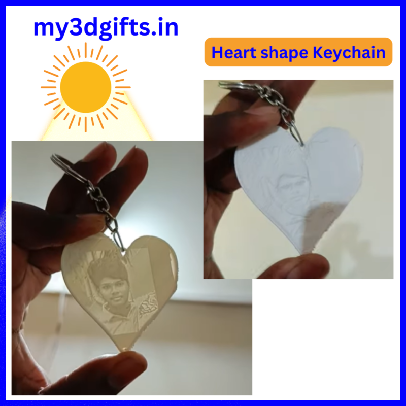 Heart shape Photo keychain - My 3D Gifts